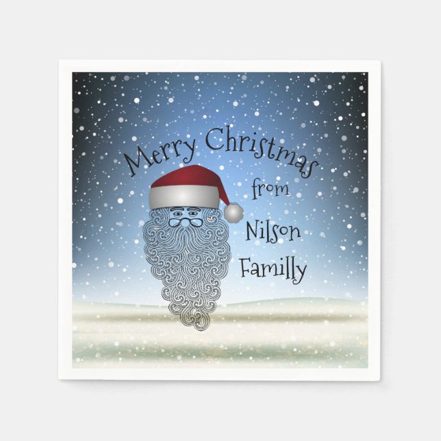 Festive Chritsmas Party Funny Cute Jultomten Pappersservett (Framsidan)