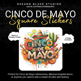 Festive Cinco de Mayo Square Sticker Fyrkantigt Klistermärke