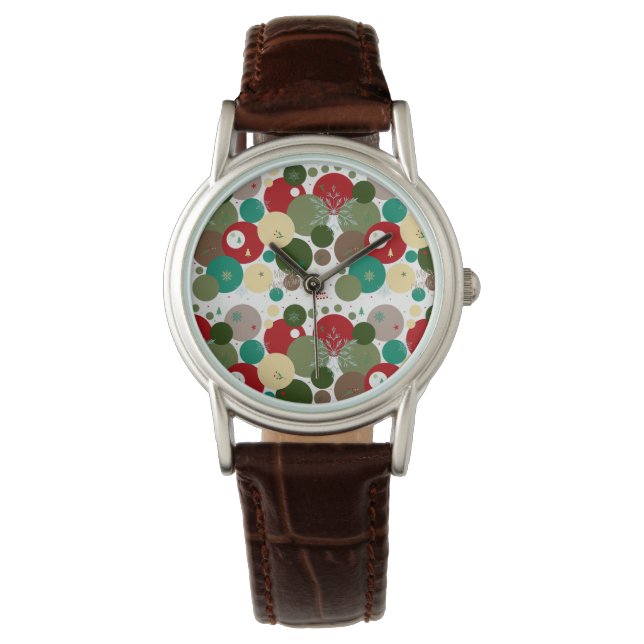 Festive Circles, Snowflakes & Holiday Elegance Armbandsur (Framsida)