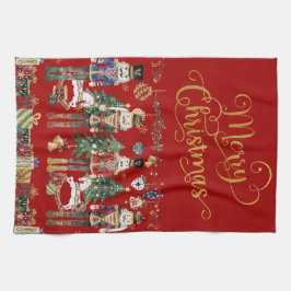 Festive Classic Nutcracker Soldiers jul Kökshandduk