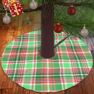 Festive Classic Red Grönt Vit julpapp Julgransmatta Borstad Polyester