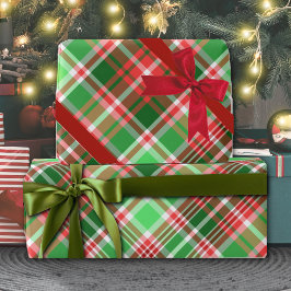 Festive Classic Red Grönt Vit julpapp Presentpapper