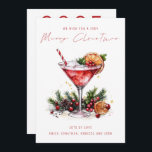 Festive Cocktail 2025 Calendar God jul Julkort<br><div class="desc">Festive Cocktail 2025 Calendar God jul finns i ett handskript för snyggten stil. Med en handfull kalender för 2025 på baksidan för dina mottagare och Gott nytt år hälsning.</div>