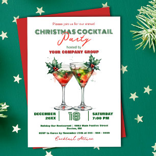Festive Cocktail Glass Party Inbjudningar