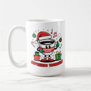 Festive Coffee Kopp med Cheerfull Helgdag Design