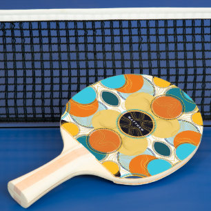 Festive Colorful Abstrakt Mönster personalize Namn Pingisracket