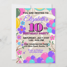 Festive Colorful Ballothday Inbjudningar