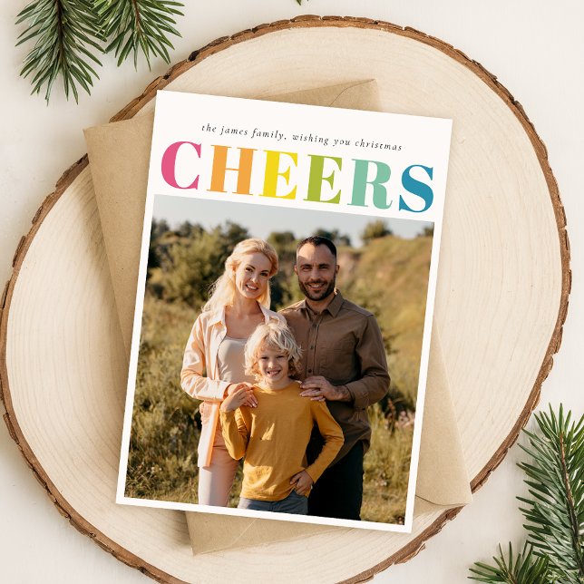 Festive Colorful Chef jul Fyra foton Julkort (Skapare uppladdad)