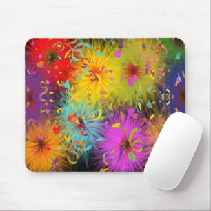 Festive Colorful Fuzzy Splat och Party confetti Musmatta