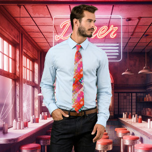 Festive Colorful Heart Mönster Tie Slips