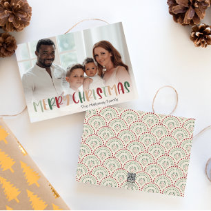 Festive Colorful jul Fullt Photo Julkort