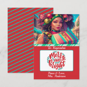 Festive Colorful jul Gift Card Holder Inbjudningar