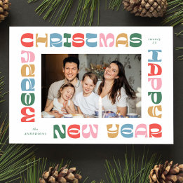 Festive Colorful jul-Helgdag Card Julkort