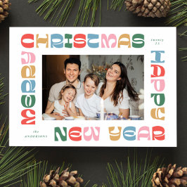 Festive Colorful jul-Helgdag Card Julkort