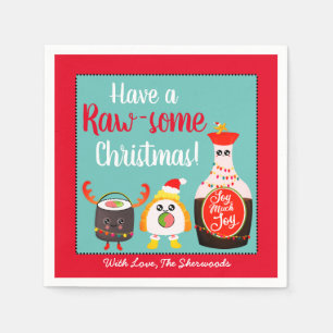 Festive Colorful Kawaii Sushi Roll jul Party Pappersservett