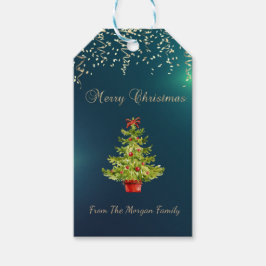 Festive Confetti, Julgran, Grönt Presentetikett