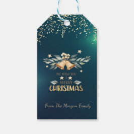 Festive Confetti, Klockor, Grönt Presentetikett