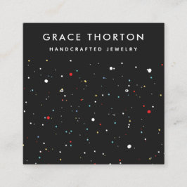 Festive Confetti Stud Earring Visning Card Fyrkantigt Visitkort