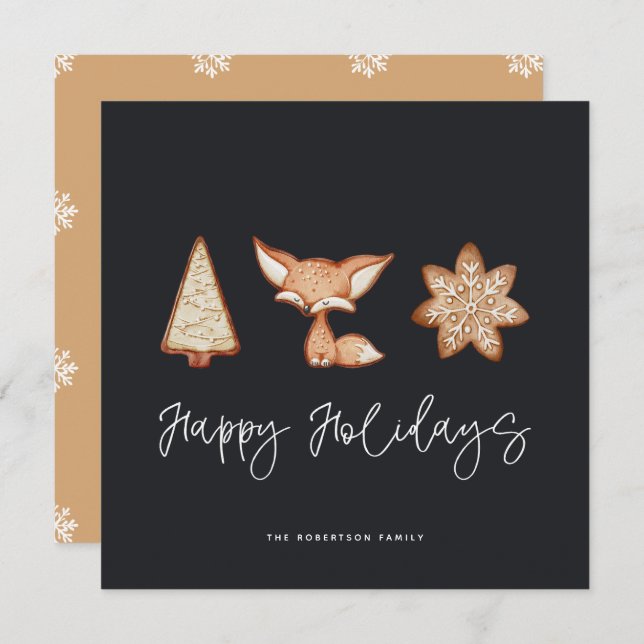 Festive Cookie Trio-julkort (Fram/baksida)