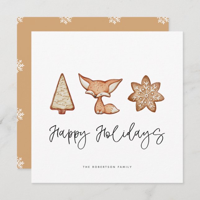 Festive Cookie Trio-julkort (Fram/baksida)