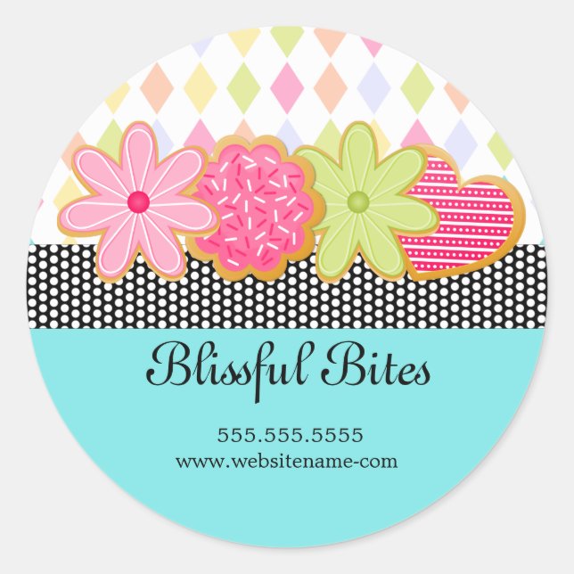 Festive Cookies Dessert Runt Klistermärke (Framsida)