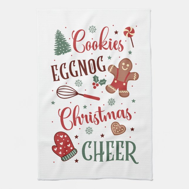 Festive cookies eggnog-julcheist kökshandduk (Vertikal)