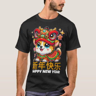 Festive Corgi Lunar New Year Dragon Outfit T Shirt