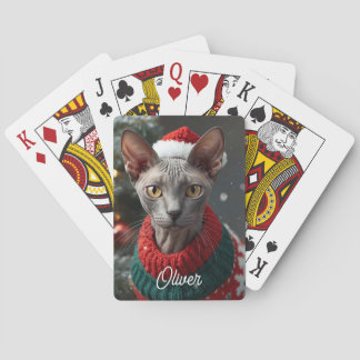 Festive Cornish Rex Cat-julens Personlig Casinokort