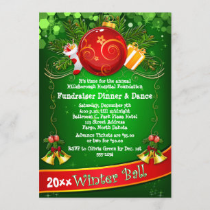 Festive Corporate Julfest Fundraiser Inbjudan