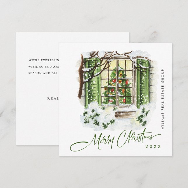 Festive Country House Christmas Corporate Greeting Julkort (Fram/baksida)