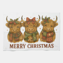 Festive Cow Christmas  Kökshandduk