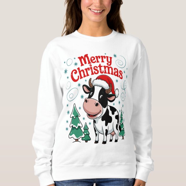 Festive Cow God jul Cheer T Shirt (Framsida)