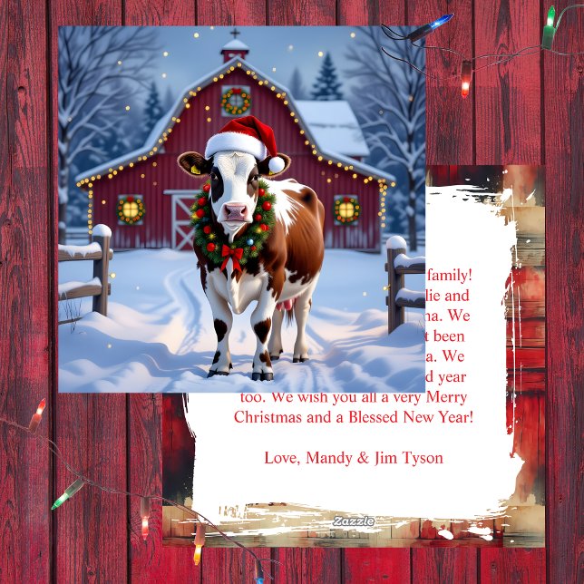 Festive Cow i julen i Santa Hat Land (Skapare uppladdad)