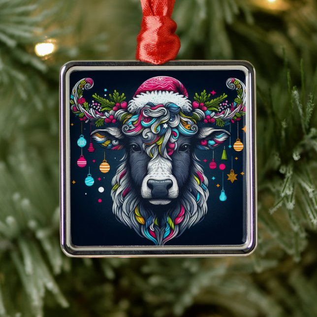 Festive Cow Julgransprydnad Metall (Träd)