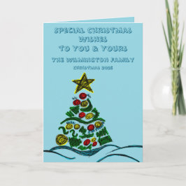 Festive Crafty Träd-familjens julklapp Kort