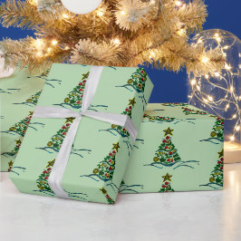 Festive Crafty Träd på Olive jul Presentpapper