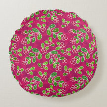 Festive Cranberry Foliage Mönster, Fuchsia