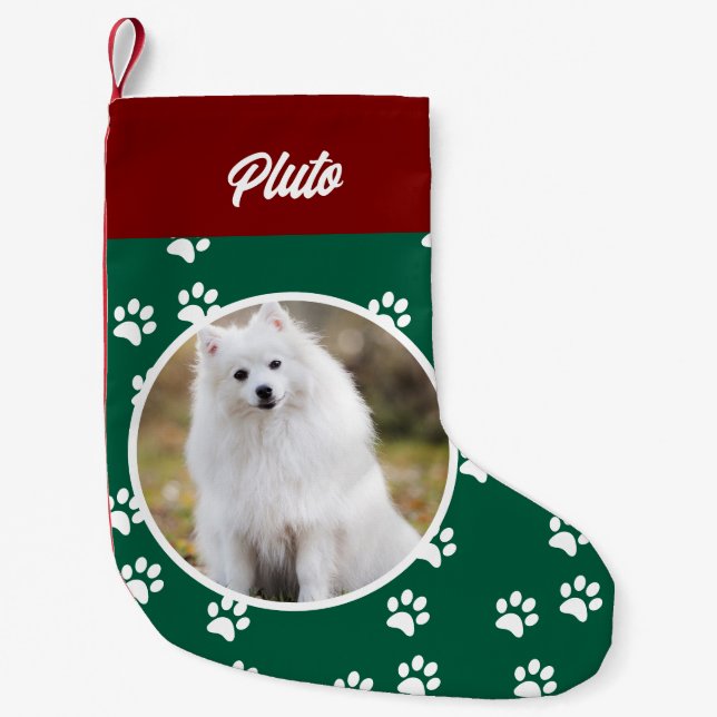 Festive Cute Hund Pet Photo Liten Julstrumpa (Framsidan)