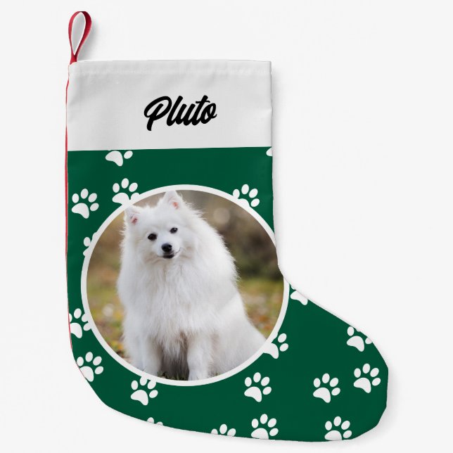 Festive Cute Hund Pet Photo Liten Julstrumpa (Framsidan)