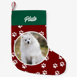 Festive Cute Hund Pet Photo Liten Julstrumpa