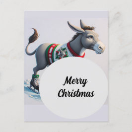 Festive Cute jul Donkey Vykort