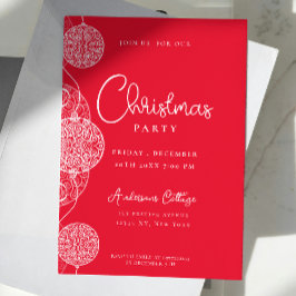Festive Cute Red jul Party Inbjudningar