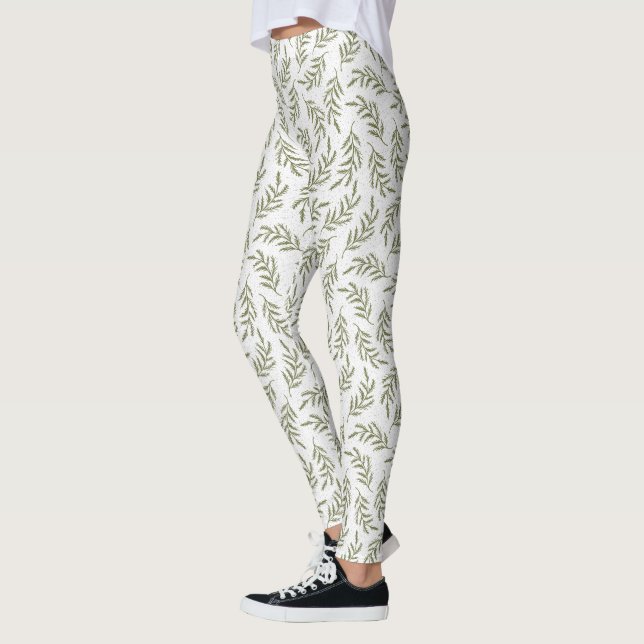 Festive Cypress Mönster Helgdag Leggings (Vänster)