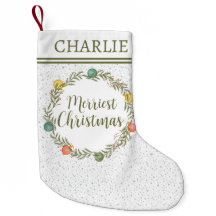 Festive Cypress Mönster med Monogram Helgdag