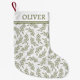 Festive Cypress Mönster med Monogram Helgdag Liten Julstrumpa