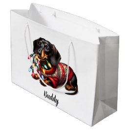 Festive Dachshund Delight Gift Bag