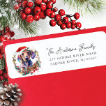 Festive Dachshund Hund i Santa Hat-Returadressen Returadress Etikett<br><div class="desc">Den här festliga returadressetiketten har en söt Dachshund-hund som bär en julhatt med en julklapp av vitekon. Det är det perfekt sättet att göra e-posten glad och se till att alla som ser den blir medvetna om det.</div>