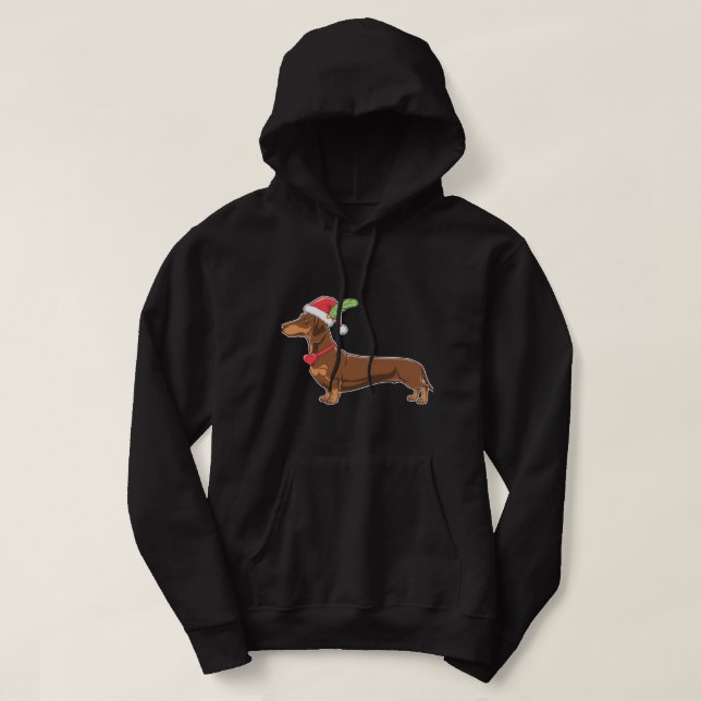 Festive Dachshund Illustration Hoodie (Design framsida)