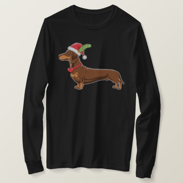 Festive Dachshund Illustration T Shirt (Design framsida)