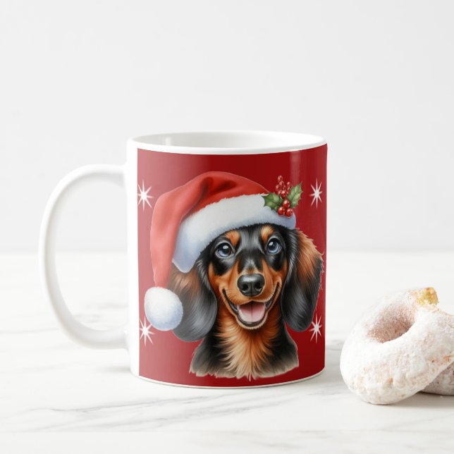 Festive Dachshund jul Mugg - Cute Sause Hund (Med munk)